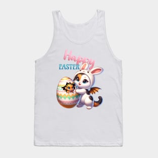 Happy Easter bunny cat with dragon baby Tank Top